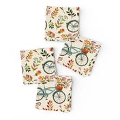 autumn bike ride - cream, large