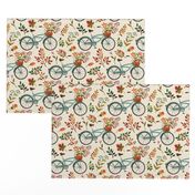 autumn bike ride - cream, large