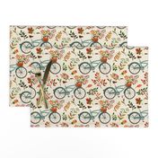 autumn bike ride - cream, large