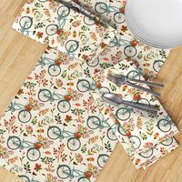 autumn bike ride - cream, large