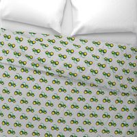 green tractors on grey - farm fabric