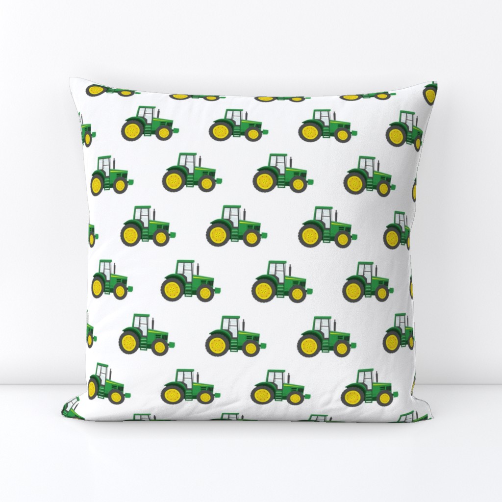 green tractors - farming fabric