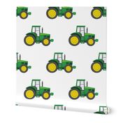 green tractors - farming fabric