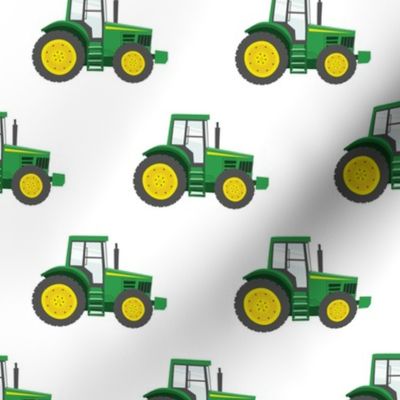 green tractors - farming fabric