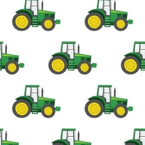 green tractors - farming fabric