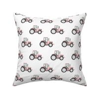 light pink tractor - farm fabric