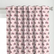 pink tractors on pink - farm themed fabric