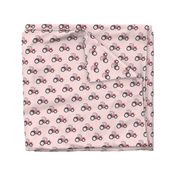 pink tractors on pink - farm themed fabric