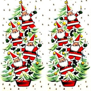 Merry Christmas Santa Claus Christmas trees stars baubles candles decorations