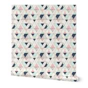 Mod Triangles M - Navy Mint Pink