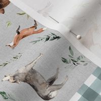 Rotated // Boho Woodland Creatures Cheater Quilt / Whole Cloth