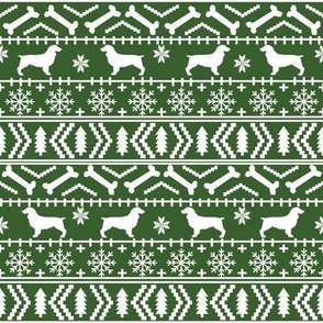 Boykin Spaniel fair isle christmas sweater fabric green