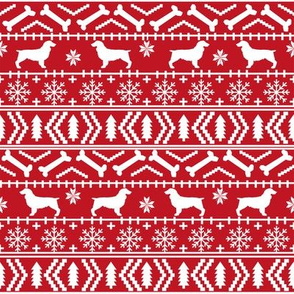 Boykin Spaniel fair isle christmas sweater fabric red