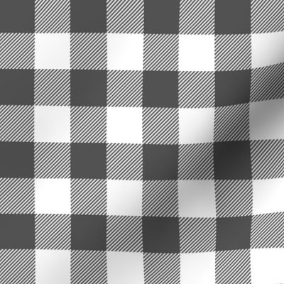 charcoal buffalo check -  plaid fabric