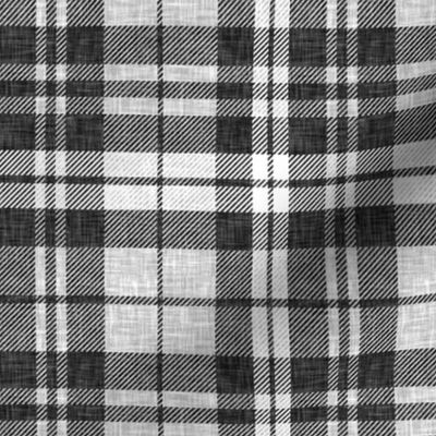 linen plaid - dark charcoal 