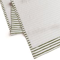 Distressed Green Stripes on White