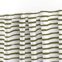 Distressed Green Stripes on White