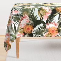 XL Tropical Floral on Blue 36"