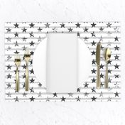 Distressed Charcoal Stars on Light Gray Stripes (Grunge Painted Vintage Distressed 4th of July American Flag Stripes)