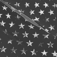 Distressed White Stars on Charcoal (Grunge Vintage 4th of July American Flag Stars)