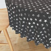 Distressed White Stars on Charcoal (Grunge Vintage 4th of July American Flag Stars)