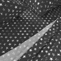 Distressed White Stars on Charcoal (Grunge Vintage 4th of July American Flag Stars)