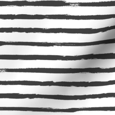 Painted Charcoal Stripes (Grunge Vintage Distressed 4th of July American Flag Stripes)
