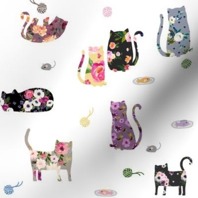 8" Patchwork Cats 