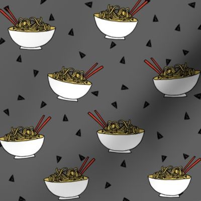 Noodles food kitchen fabric asian noodle bowl grey