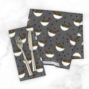 Noodles food kitchen fabric asian noodle bowl grey