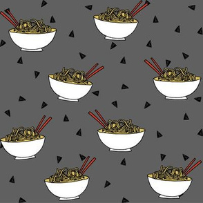 Noodles food kitchen fabric asian noodle bowl grey