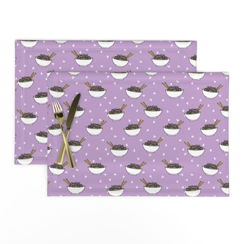 Noodles food kitchen fabric asian noodle bowl purple