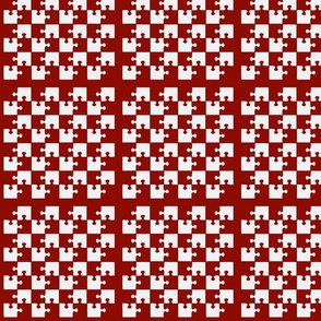 Puzzle Piece Block Grid  Red White