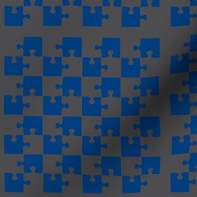 Puzzle Piece Block Grid Blue Gray