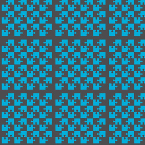 Puzzle Piece Block Grid Blue Gray
