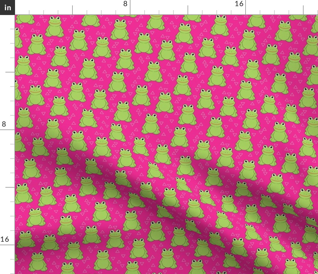 random froggies with triangles on hot pink
