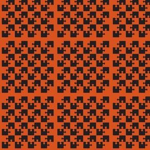 Puzzle Piece Block Grid Black Orange