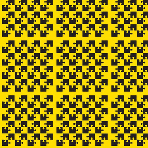 Puzzle Piece Block Grid Black Gold Yellow