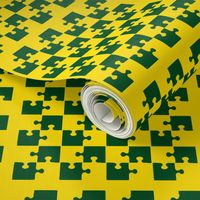 Puzzle Piece Block Grid Green Gold Yellow