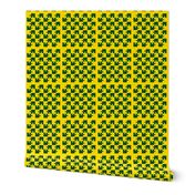 Puzzle Piece Block Grid Green Gold Yellow