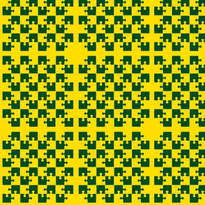 Puzzle Piece Block Grid Green Gold Yellow