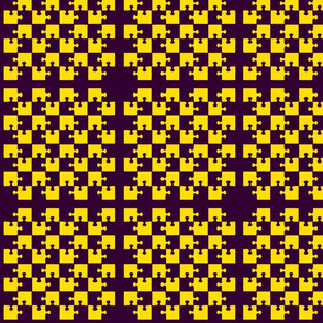 Puzzle Piece Block Grid Purple Gold Yellow