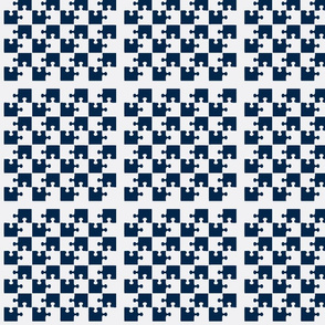 Puzzle Piece Block Grid Blue White