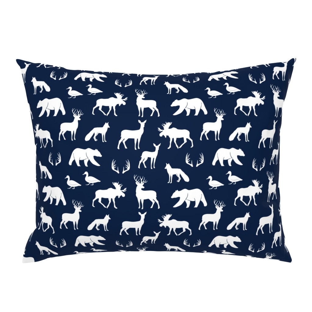 woodland animals on navy