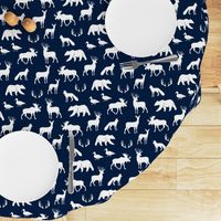 woodland animals on navy