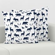 woodland animals - navy