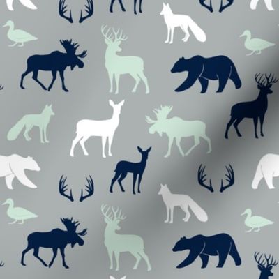 (small scale) woodland animals - northern lights grey