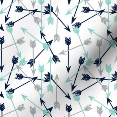 arrows scattered // dark navy mint grey charcoal boys southwest boys nursery baby boy print