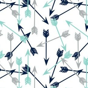 arrows scattered // dark navy mint grey charcoal boys southwest boys nursery baby boy print