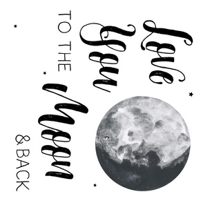 4 to 1 Yard for 42" Fabrics / Love You to the Moon and Back Quote